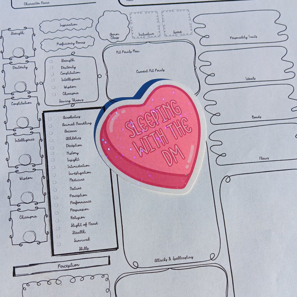 DnD Candy Hearts, Candy Hearts stickers, funny dnd sticker, valentines dnd stickers, cute dnd stickers, heart stickers