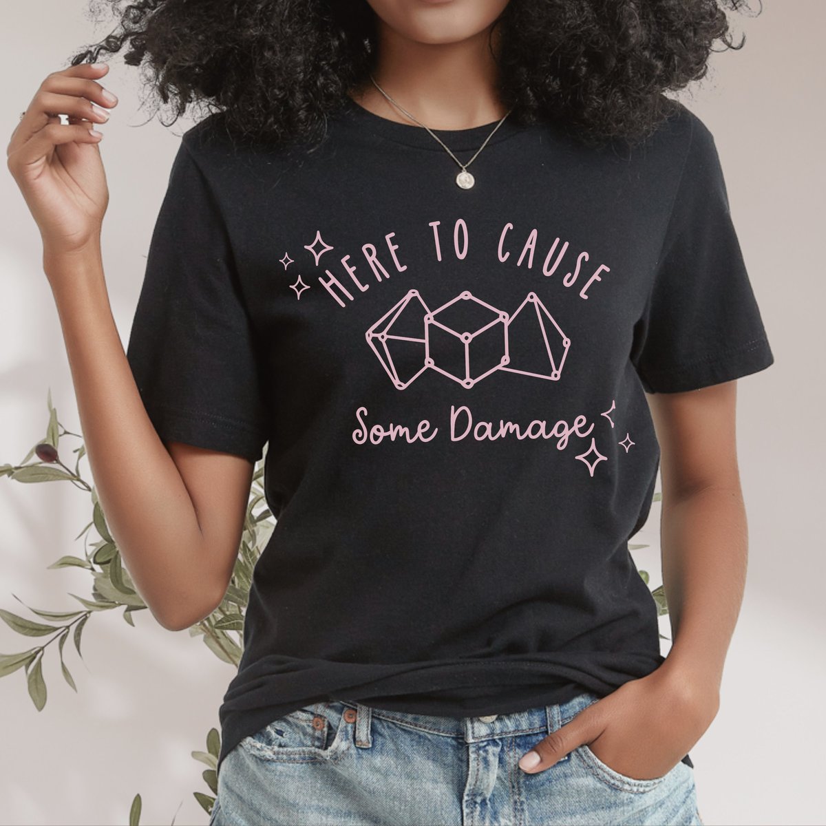 DnD Bridesmaid Shirt, Here to Cause Some Damage Shirt, DnD Shirt, Bridal Party Shirt, Nerdy Bridal Party, Gifts for Gamers