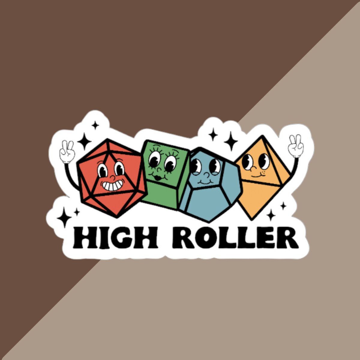 High Roller Sticker, Sticker for DnD Players, D20 Dice Sticker, DnD Dice Sticker, cute gifts for dnd players