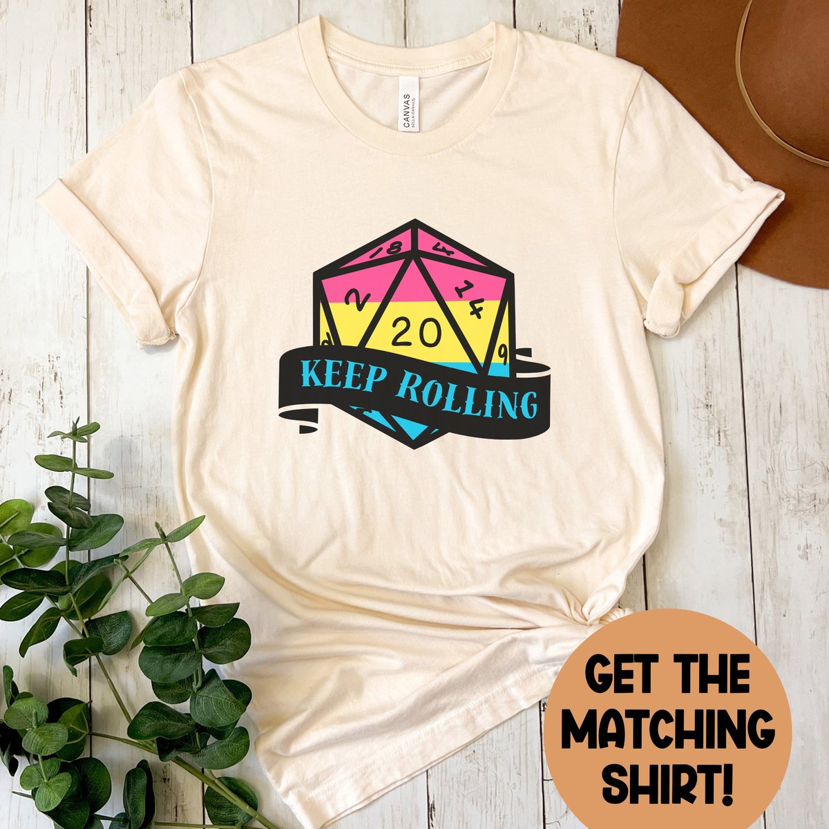 pansexual D20 sticker, dnd sticker, d20 sticker, dnd, lgbtq sticker, dnd dice sticker, glossy sticker