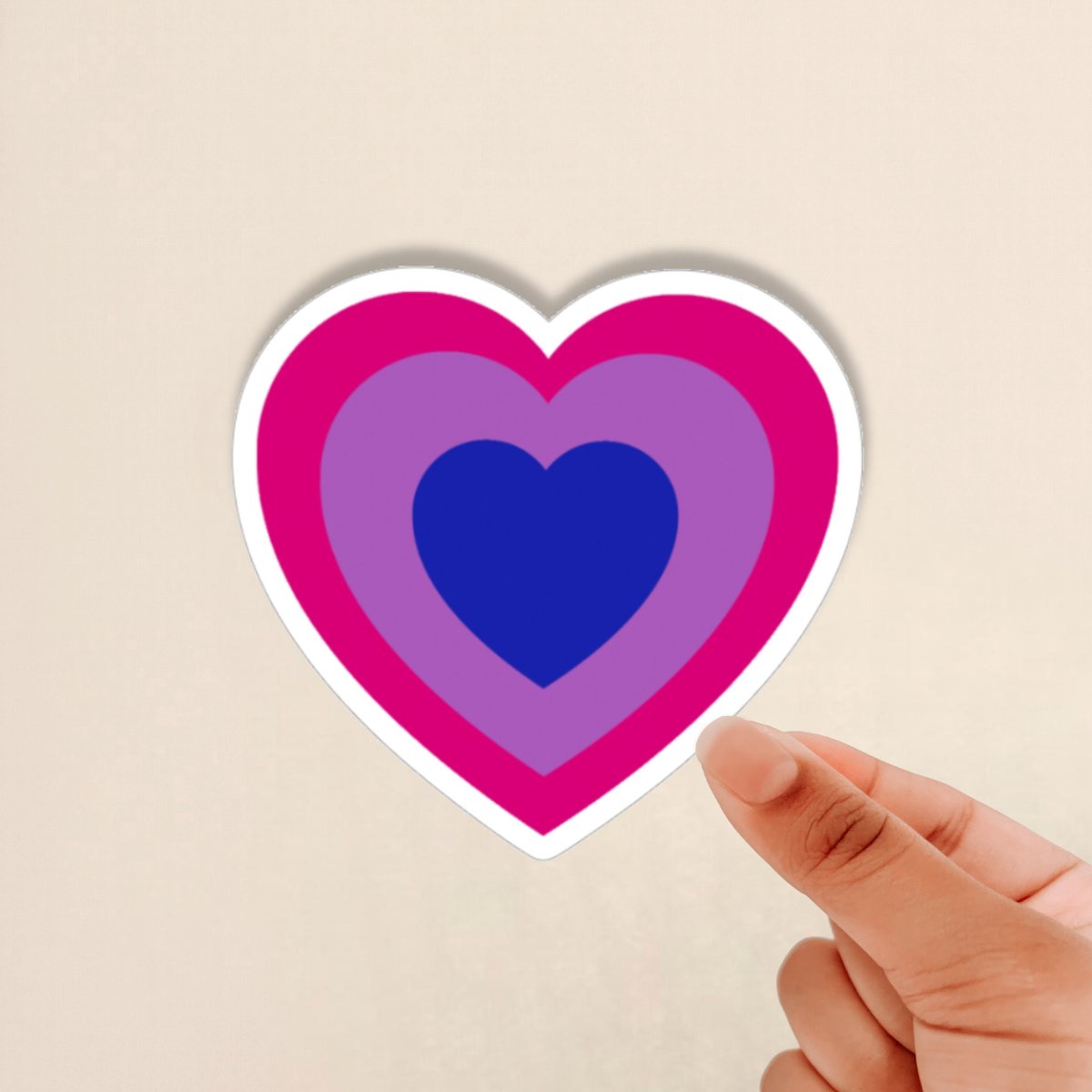 Bi Heart Sticker, Bi Pride, Bi Visibility, Bisexual Flag, Bi Flag