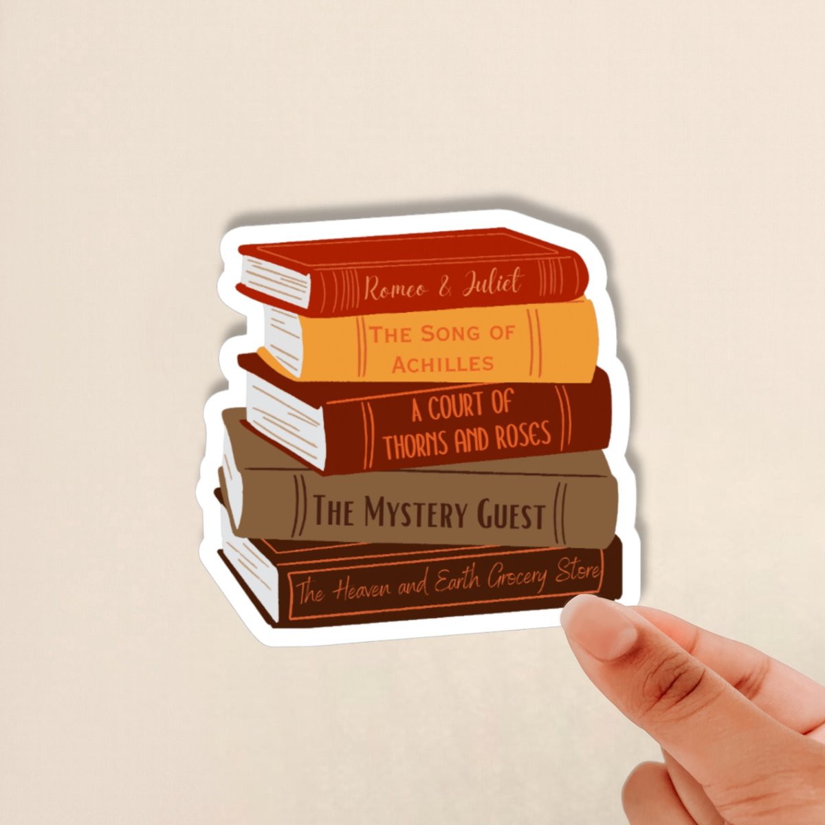 custom book stack sticker, cute custom sticker, gift for book lovers, customizable bookworm sticker, cute book stack sticker, booktok gift