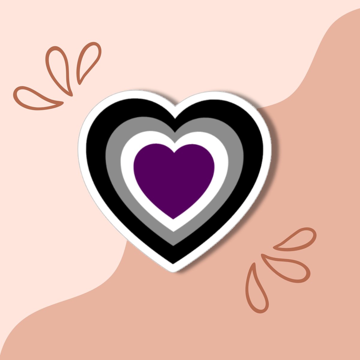 Ace Heart Sticker, Asexual Sticker, Ace Pride Sticker, Asexual Flag