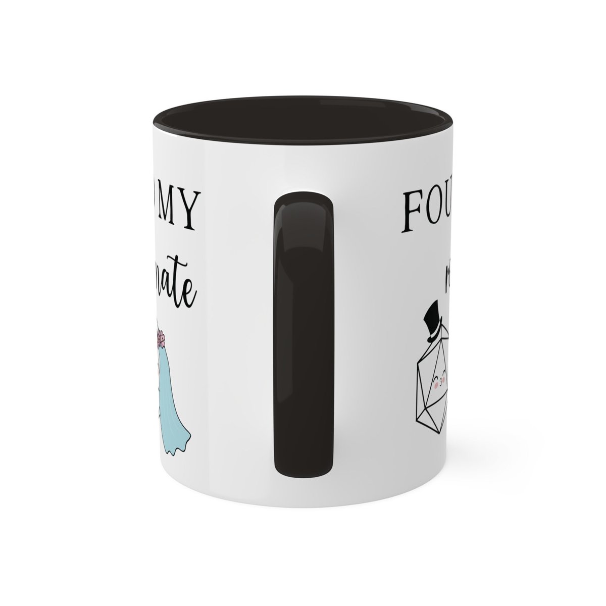 found my rollmate mug, nerdy wedding gift, nerdy bachelorette gift, RPG Player Gift, TTRPG, polyhedral dice, gift for DM