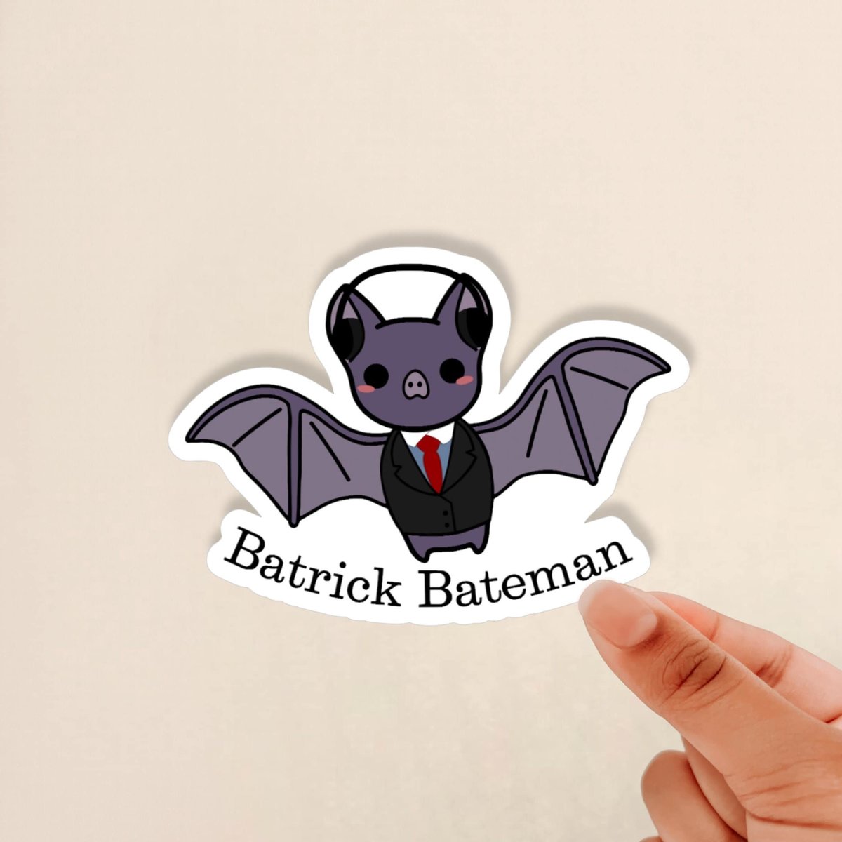 Batrick Bateman Sticker, American Psycho Sticker, Cute Sticker, Halloween sticker, Bat Sticker, Funny Sticker, Glossy Sticker