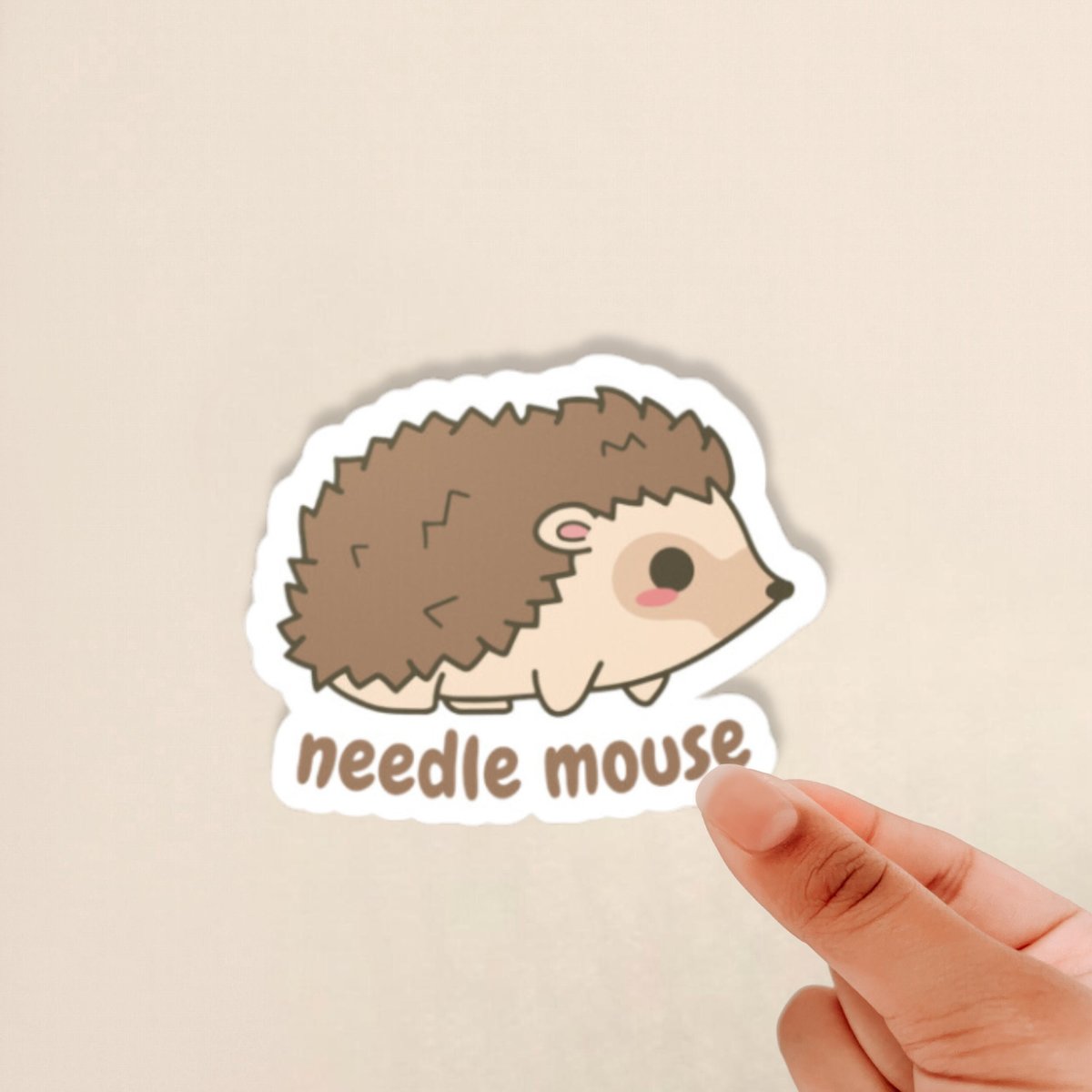 glossy hedgehog sticker, cute hedgehog sticker