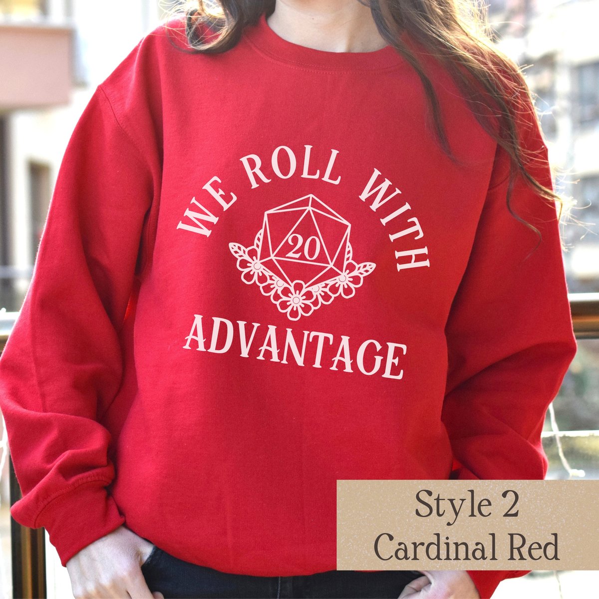 Christmas Nerdy Couple Sweatshirt, Nerdy Sweatshirts, Christmas Couple Shirts, Roll with Advantage, Friendship Shirts, RPG Player Gift