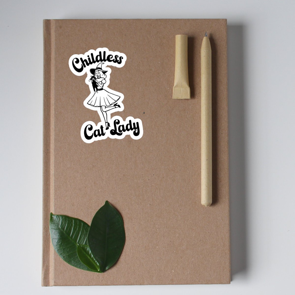 childless cat lady sticker, funny sticker, feminist, witch sticker, cat lover gift, halloween