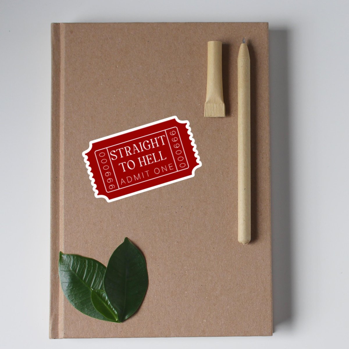 ticket straight to hell sticker, funny sticker, ticket sticker, hell sticker, water bottle sticker, laptop sticker, notebook sticker