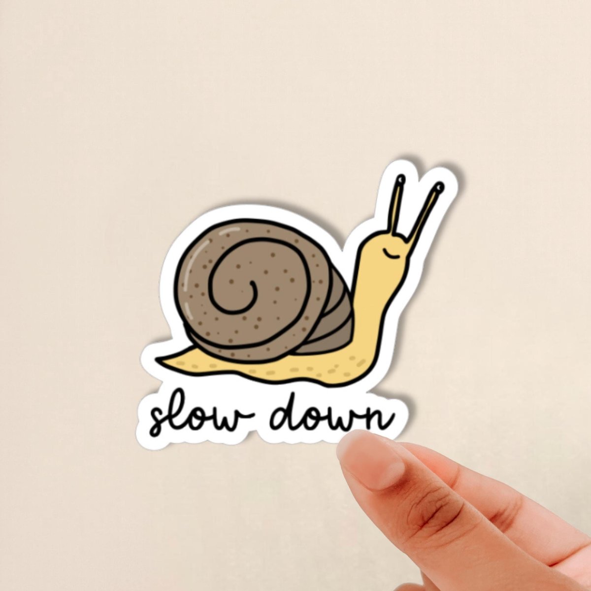 snail sticker, slow down, mental health sticker, simple snail, cute sticker gift for snail lover