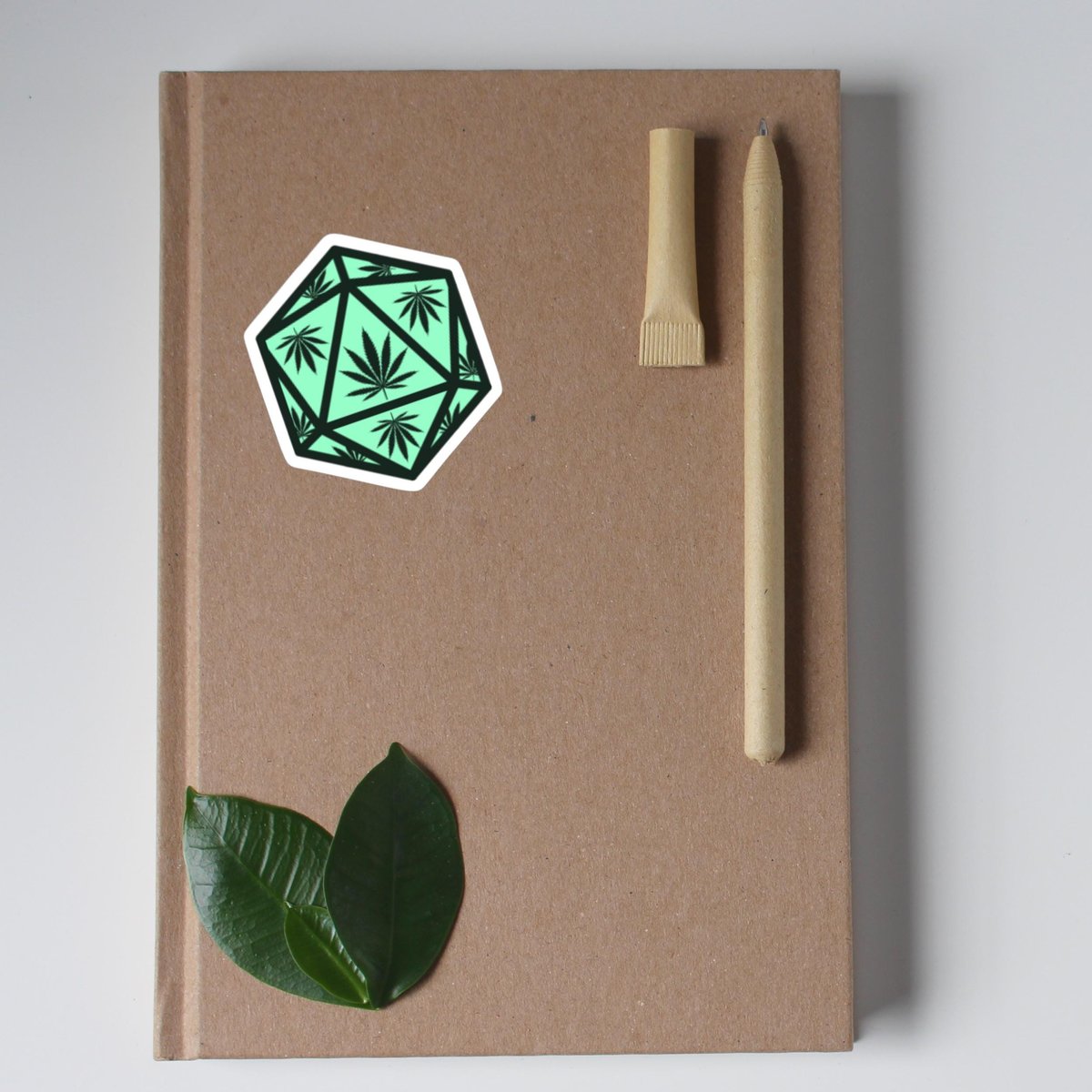 Weed D20 Sticker, Nerdy Stoner Sticker, D20, DnD Sticker, D20 Sticker, Gift for Nerds, Gift for Stoners, Glossy Sticker