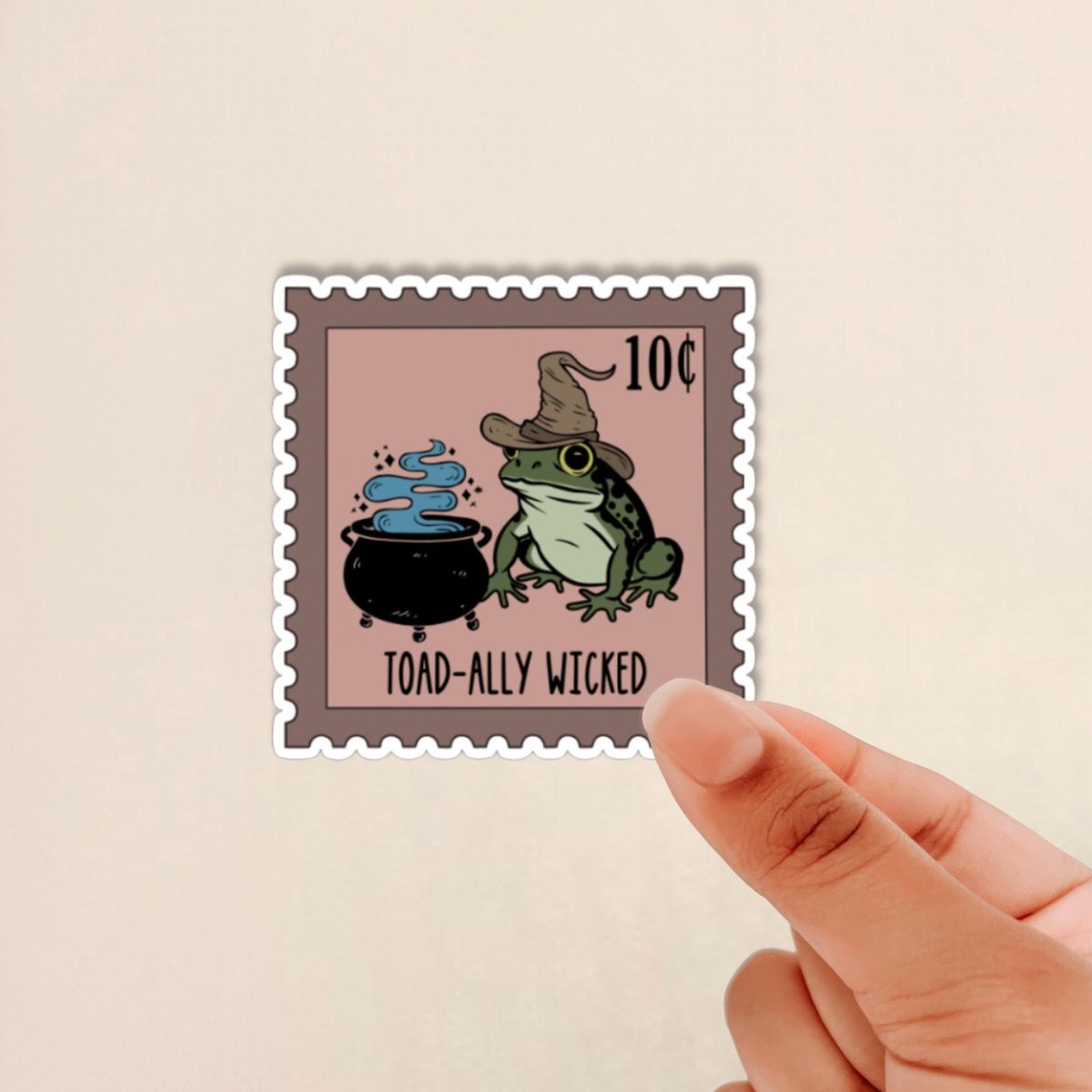 frog stamp, witch frog, cauldron stamp, cute spooky theme, stamp sticker