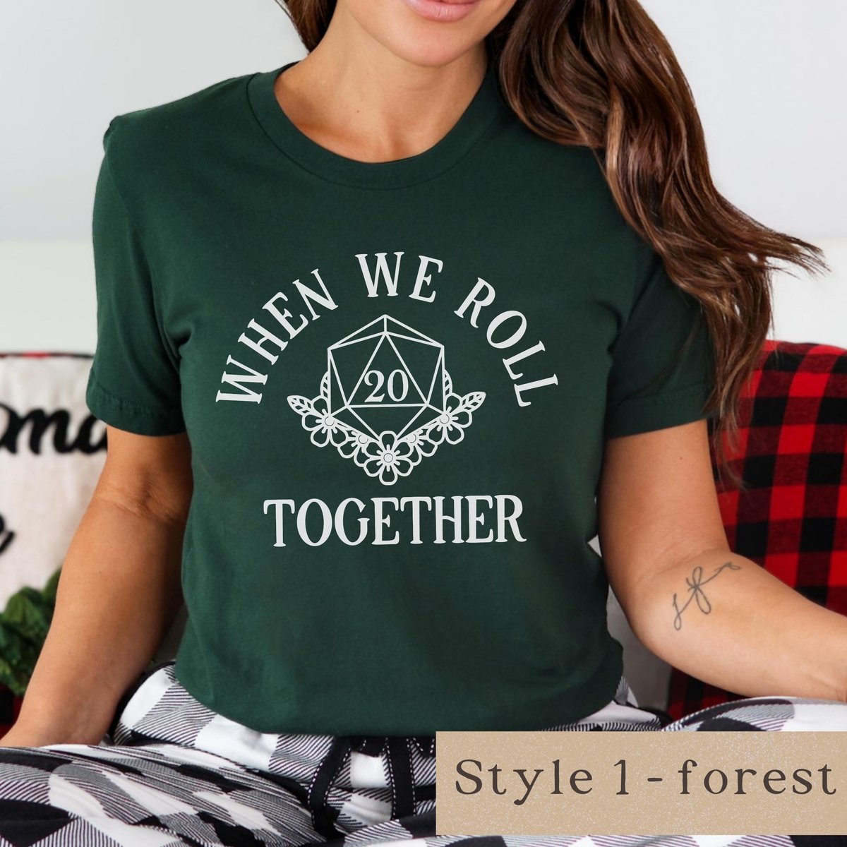 Christmas DnD Couple Shirts, Roll with Advantage, Nerdy Couple Shirt, Friendship Shirts, Matching Nerdy Shirts