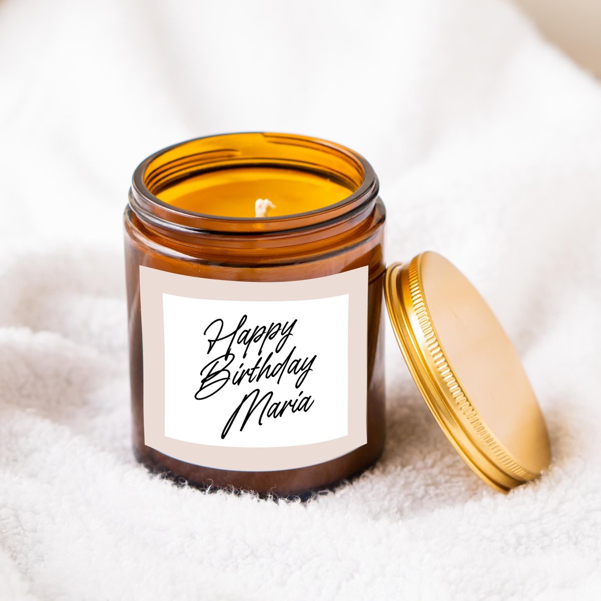dual tone cursive custom text candle label, candle label, personalized candle label, custom gift, candle lover gift