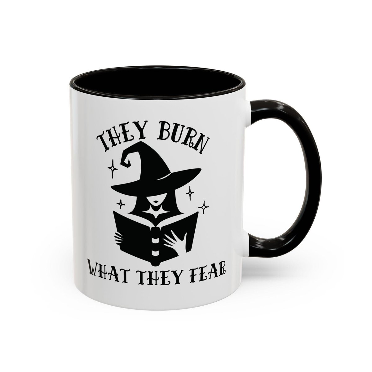 They Burn What They Fear, Women Reading, Witch Mug, Book Mug, Feminist, Reading Mug, Gift for Bookworm,
