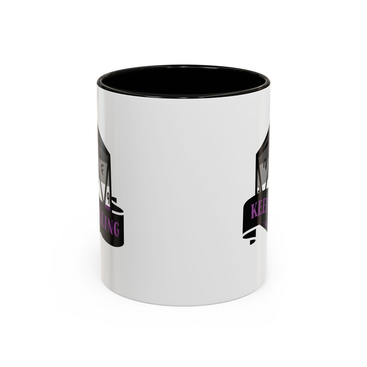 ace flag d2o dice mug, keep rolling, rpg dice mug, cute ttrpg gift, nerdy mug gift, asexual mug