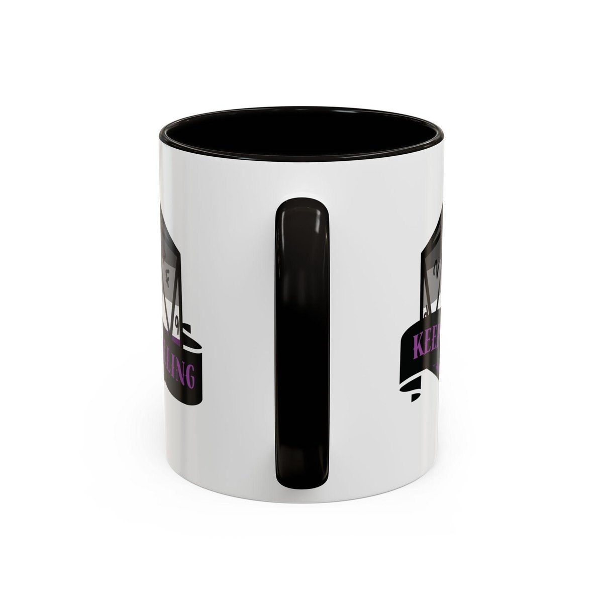 ace flag d2o dice mug, keep rolling, rpg dice mug, cute ttrpg gift, nerdy mug gift, asexual mug