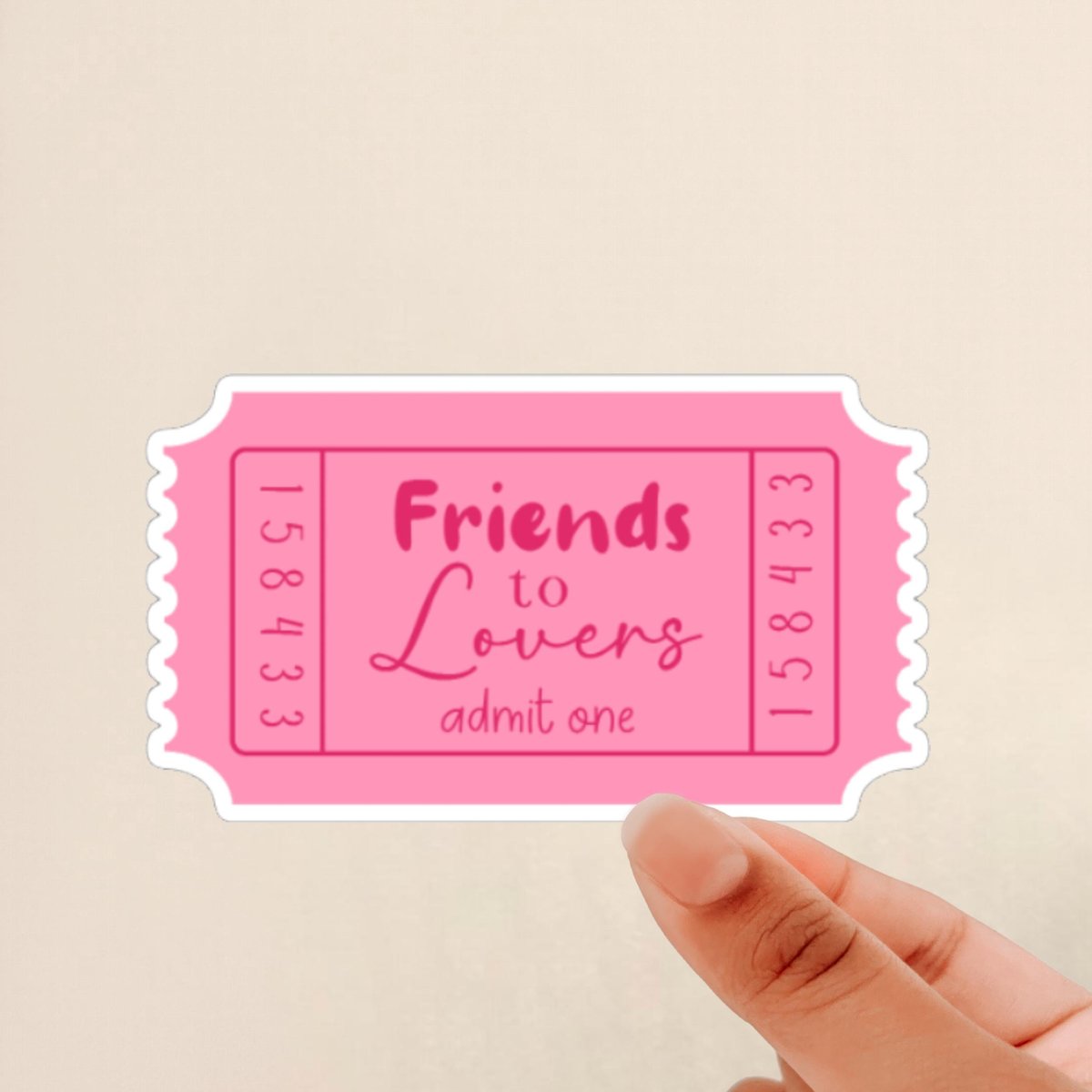 friends to lovers sticker, admit one sticker, bookworm sticker, romance tropes, gift for booklover