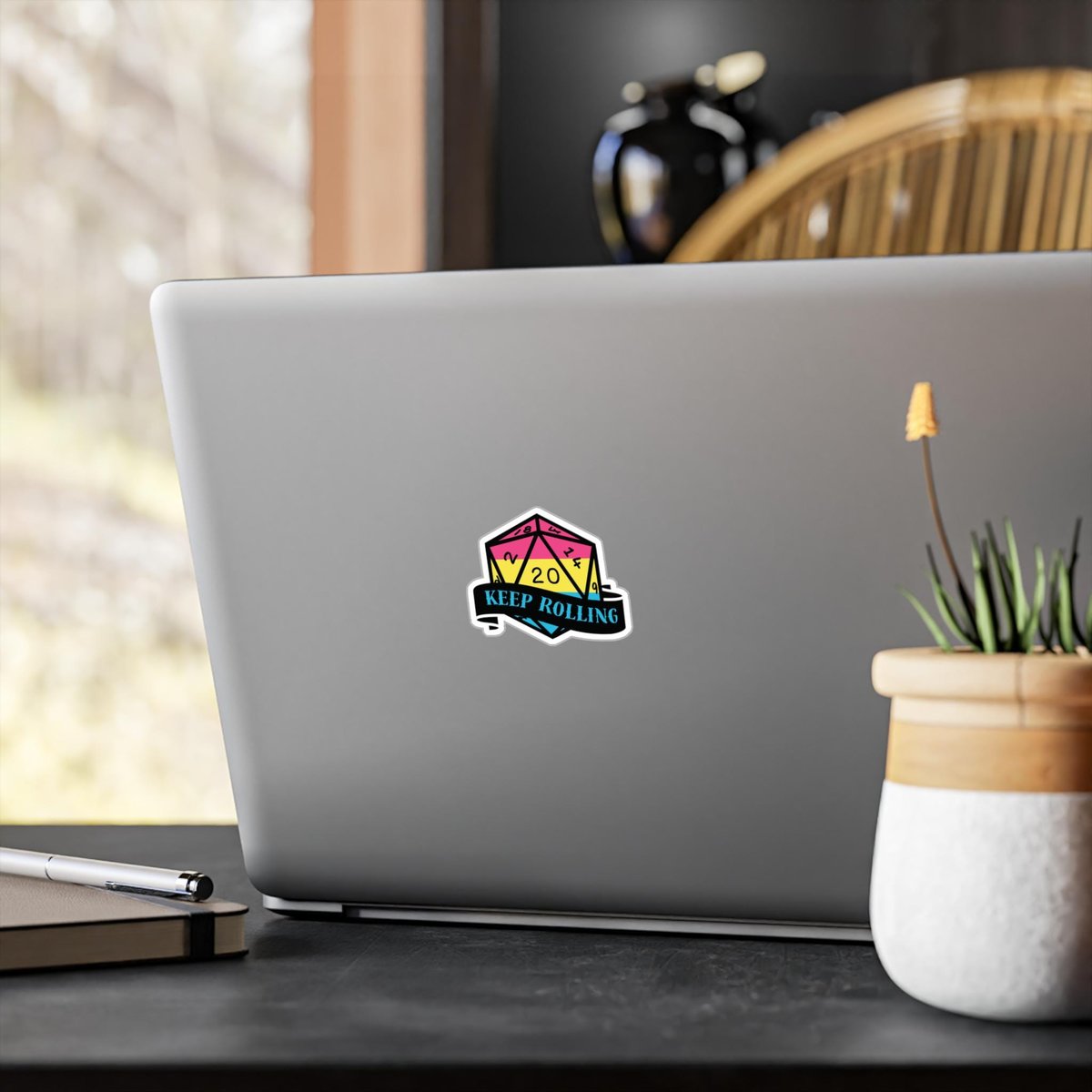 Matte Pan D20, D20 sticker, LGBTQ Sticker, Nerdy Sticker, UV, Water, and Scratch Resistant, Matte Sticker