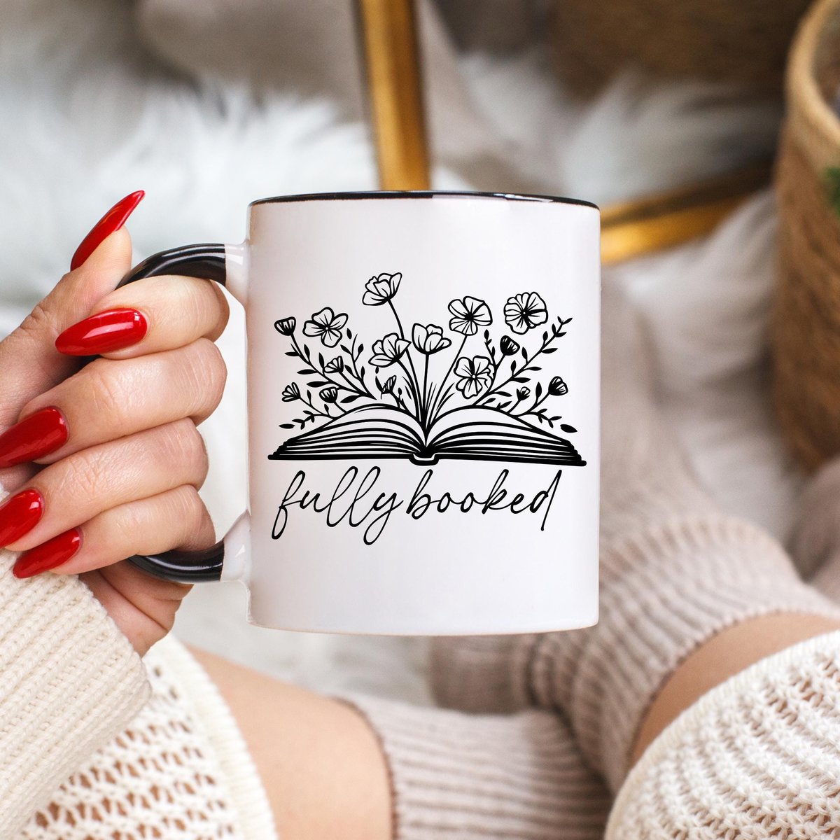 fully booked mug, booklover mug, dual tone mug, microwave safe, bookish gifts