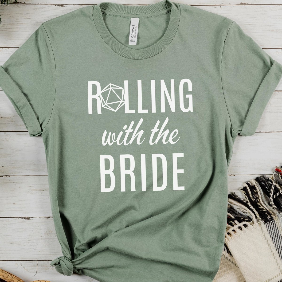 Sage Nerdy Bride and Bridesmaids shirts, Bachelorette Shirts, TTRPG Player Gift, Bride Shirt, Wedding Shirt, Gift for Nerdy Bride