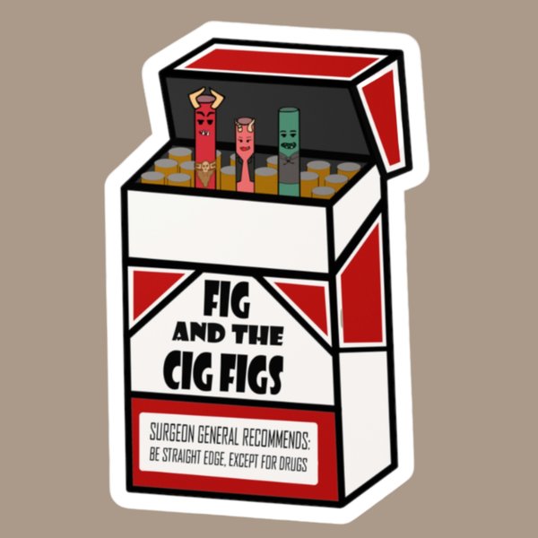 Fig and the Cig Figs Sticker, Fantasy High Sticker, Dimension 20 Sticker, DnD Sticker, Matte Sticker, Scratch, UV, and Water Resistant