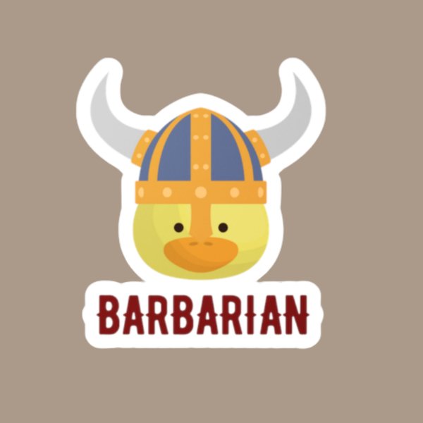 Duckgeons and Dragons Barbarian, DnD Duck, Cute DnD Sticker, DnD Class Barbarian, DnD Class Sticker