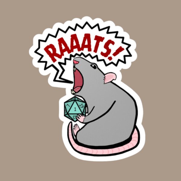 Rat Sticker, Nat 1 Sticker, Funny RPG Sticker, RPG Sticker, Funny Nerdy Sticker, UV, Water, and Scratch Resistant, Matte Sticker