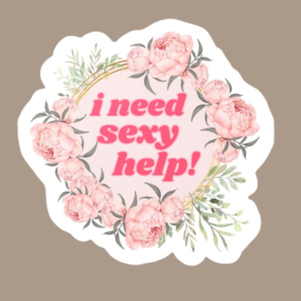 I Need Sexy Help Sticker, ACOFAF, A Court of Fey and Flowers, Gift for Dimension 20 Fans, Cute DnD Laptop Sticker, Matte Sticker