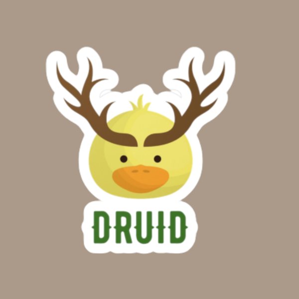 Duckgeons and Dragons Druid, DnD Duck, Cute DnD Sticker, DnD Class Druid, DnD Class Sticker, Matte Sticker
