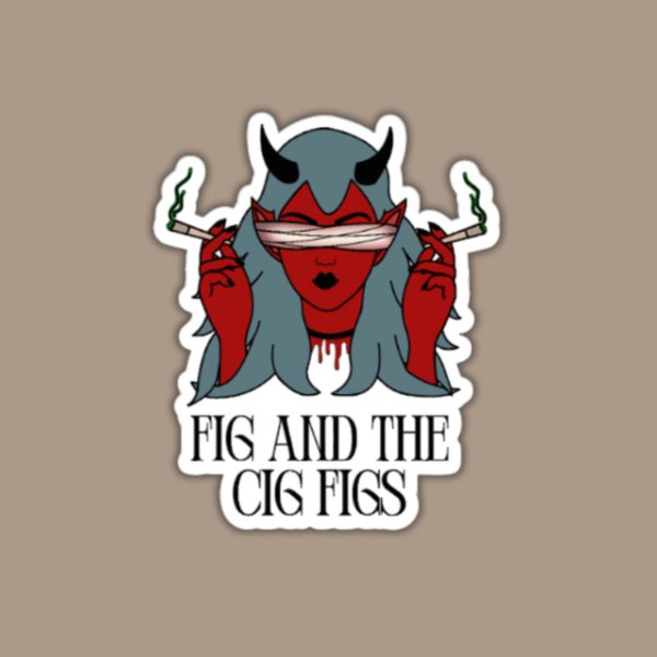 Matte Sticker, Fig and the Cig Figs Band Sticker, Dimension20, Dnd Sticker, dimension 20 sticker, fantasy high sticker