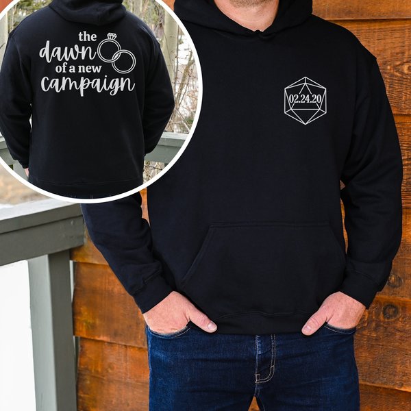 Nerdy Engagement Hoodie, DnD Engagement Hoodie, Bride and Groom Hoodie, Couples Matching Hoodie, Customizable Engagement Gift, Nerdy Bride
