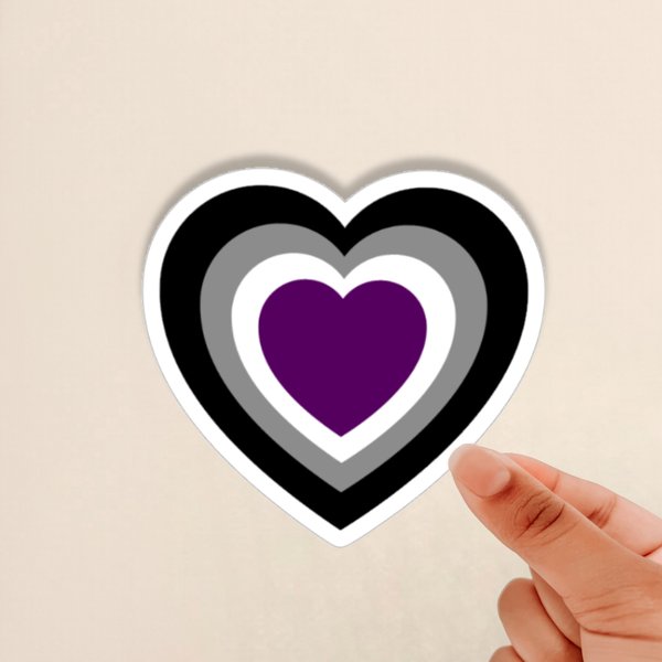 Ace Heart Sticker, Asexual Sticker, Ace Pride Sticker, Asexual Flag