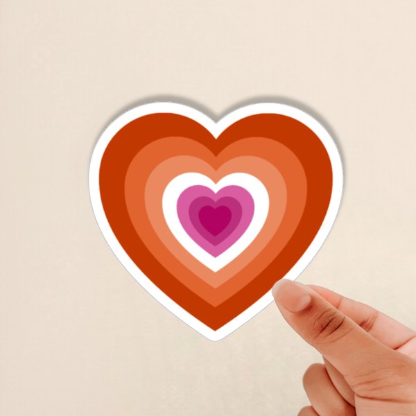 Lesbian Flag Heart Sticker