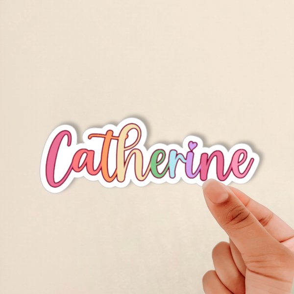 colorful custom name sticker, customizable name sticker, cute name sticker for water bottle, personalized sticker, rainbow name sticker