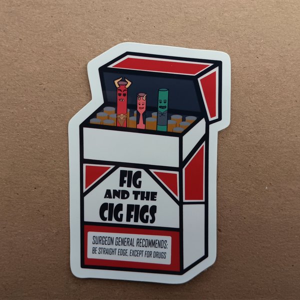 Glossy Fig and the Cig Figs Sticker, Fantasy High Sticker, dimension 20 sticker, dnd sticker, glossy sticker