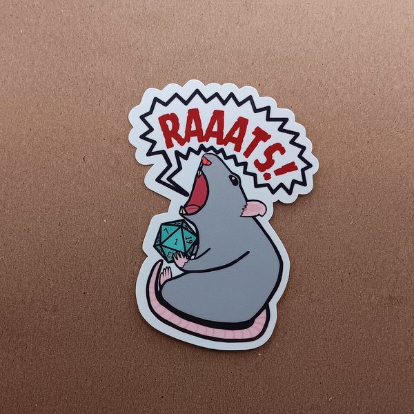 Glossy Rat 1 Sticker, Funny TTRPG Sticker, TTRPG Sticker, Nerdy Sticker, Rat Sticker, Glossy Sticker