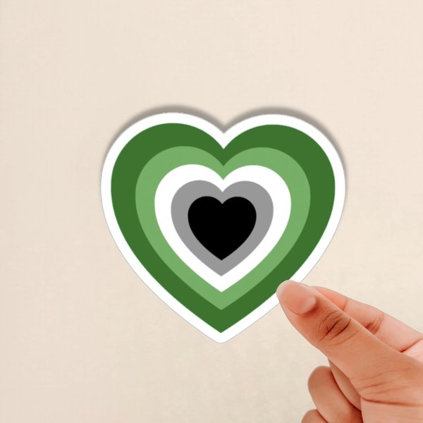 Aromantic Heart Sticker, Aromantic Flag, Aromantic Sticker, Aromantic Pride