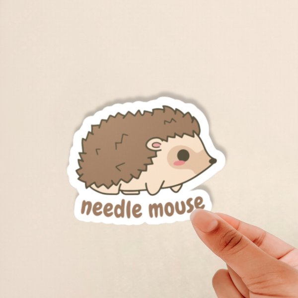 glossy hedgehog sticker, cute hedgehog sticker