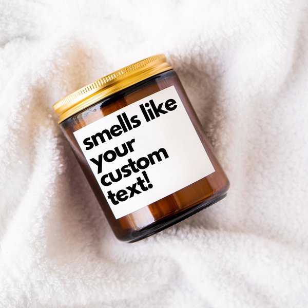 smells like custom text candle label, personalized candle label, custom gift, candle lover gift