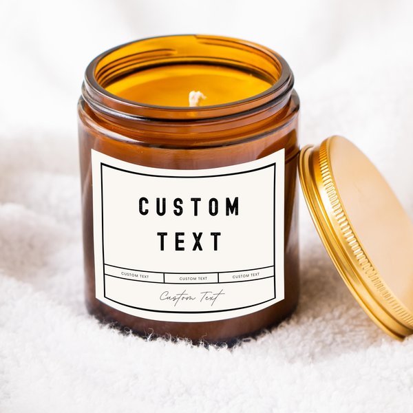 customizable candle label with sections, candle label, personalized candle label, custom gift, candle lover gift
