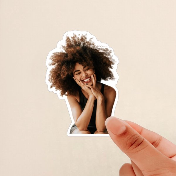 personalized photo sticker, photo to sticker, face on a sticker, custom photo sticker