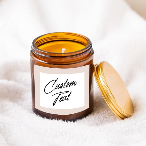 dual tone cursive custom text candle label, candle label, personalized candle label, custom gift, candle lover gift