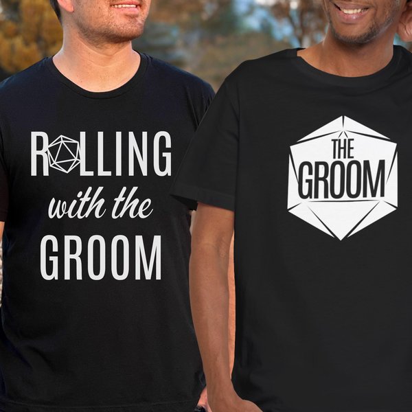Nerdy Groom and Groomsmen Shirts, Rolling with the Groom, Bachelor Party Shirts, shirt for best man, ttrpg shirt, rpg player gift