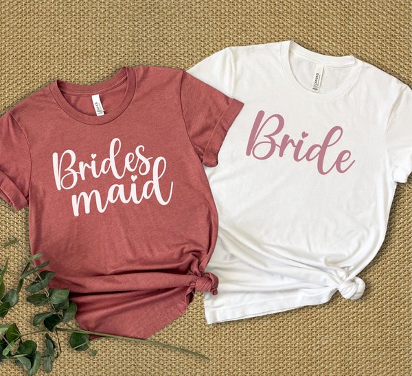 Heather Mauve Bride and Bridesmaid Shirts, Bachelorette Shirts, Bridal Party Group Shirts, Gift for Bride, Engagement Gift
