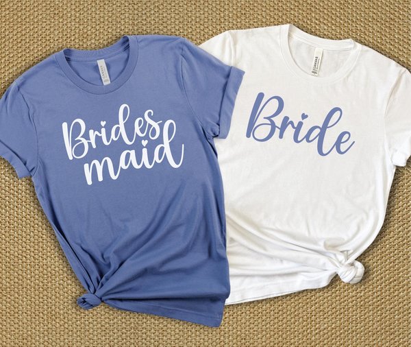 Lavender Blue Bride and Bridesmaid Shirts, Bachelorette Shirts, Bridal Party Group Shirts, Gift for Bride, Engagement Gift