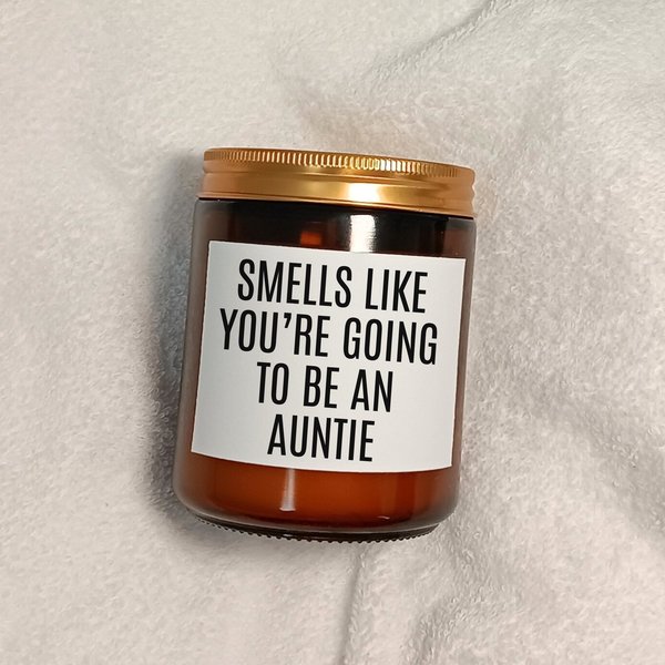 smells like your going to be an auntie candle label, pregnancy announcement, gift for sister, gift for sister in law, gift for friend